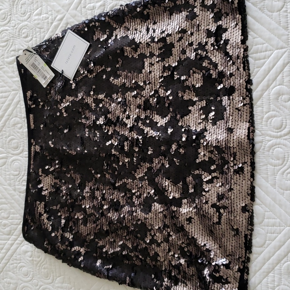 1 STATE SEQUIN SHIRT TWO TONE